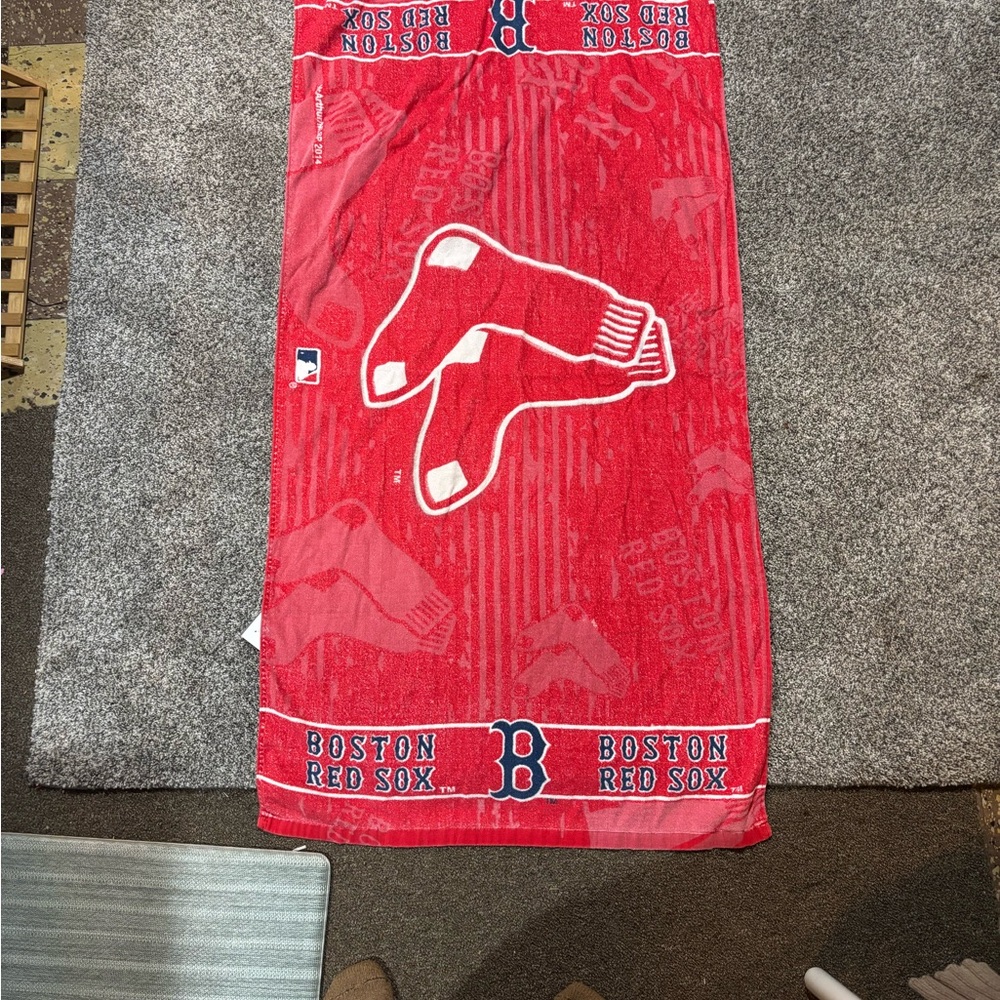 Vintage Boston Red Sox Red Logo Beach Towel